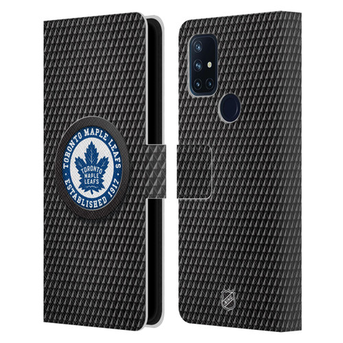 NHL Toronto Maple Leafs Puck Texture Leather Book Wallet Case Cover For OnePlus Nord N10 5G