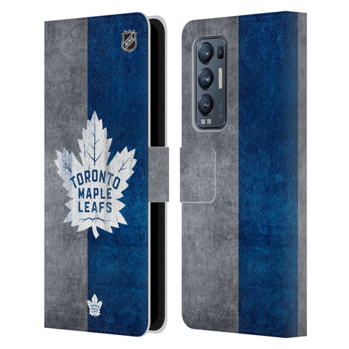 NHL Toronto Maple Leafs Half Distressed Leather Book Wallet Case Cover For OPPO Find X3 Neo / Reno5 Pro+ 5G