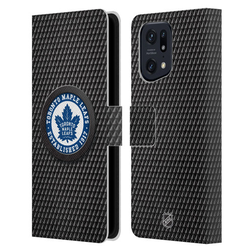 NHL Toronto Maple Leafs Puck Texture Leather Book Wallet Case Cover For OPPO Find X5 Pro
