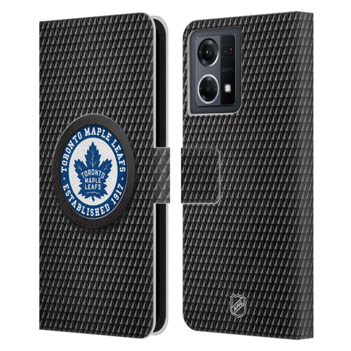 NHL Toronto Maple Leafs Puck Texture Leather Book Wallet Case Cover For OPPO Reno8 4G
