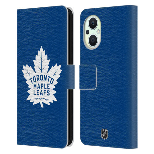 NHL Toronto Maple Leafs Plain Leather Book Wallet Case Cover For OPPO Reno8 Lite