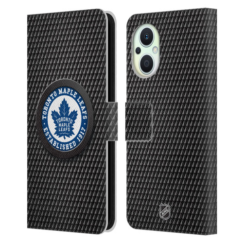 NHL Toronto Maple Leafs Puck Texture Leather Book Wallet Case Cover For OPPO Reno8 Lite