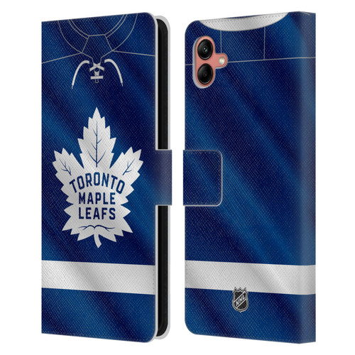 NHL Toronto Maple Leafs Jersey Leather Book Wallet Case Cover For Samsung Galaxy A04 (2022)