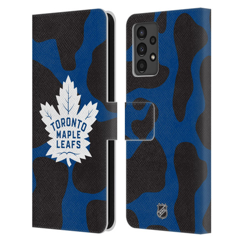 NHL Toronto Maple Leafs Cow Pattern Leather Book Wallet Case Cover For Samsung Galaxy A13 (2022)