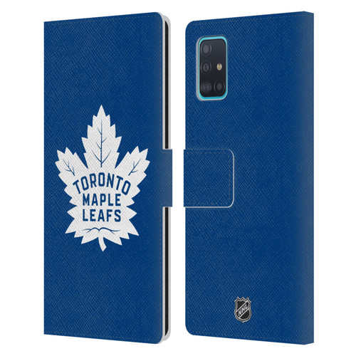 NHL Toronto Maple Leafs Plain Leather Book Wallet Case Cover For Samsung Galaxy A51 (2019)