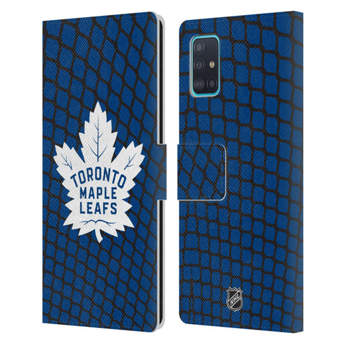 NHL Toronto Maple Leafs Net Pattern Leather Book Wallet Case Cover For Samsung Galaxy A51 (2019)