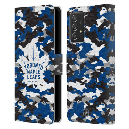 NHL Toronto Maple Leafs Camouflage Leather Book Wallet Case Cover For Samsung Galaxy A53 5G (2022)