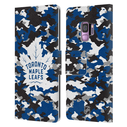 NHL Toronto Maple Leafs Camouflage Leather Book Wallet Case Cover For Samsung Galaxy S9