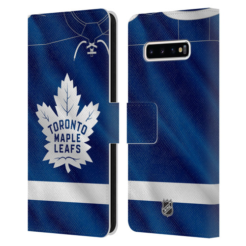 NHL Toronto Maple Leafs Jersey Leather Book Wallet Case Cover For Samsung Galaxy S10+ / S10 Plus