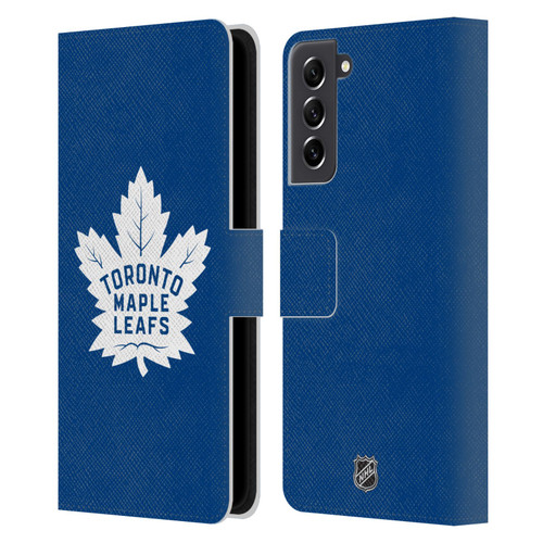 NHL Toronto Maple Leafs Plain Leather Book Wallet Case Cover For Samsung Galaxy S21 FE 5G