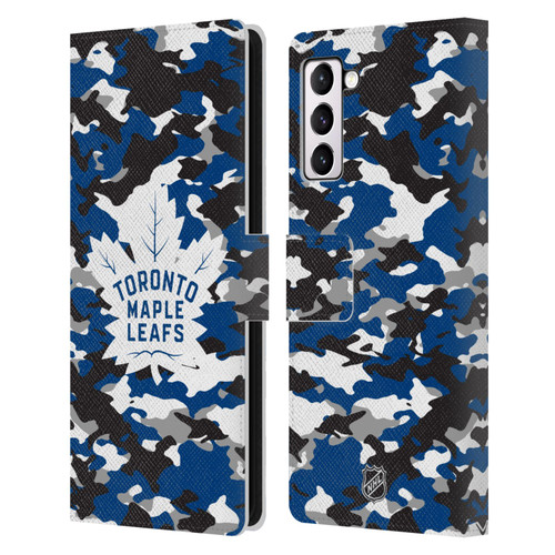 NHL Toronto Maple Leafs Camouflage Leather Book Wallet Case Cover For Samsung Galaxy S21+ 5G