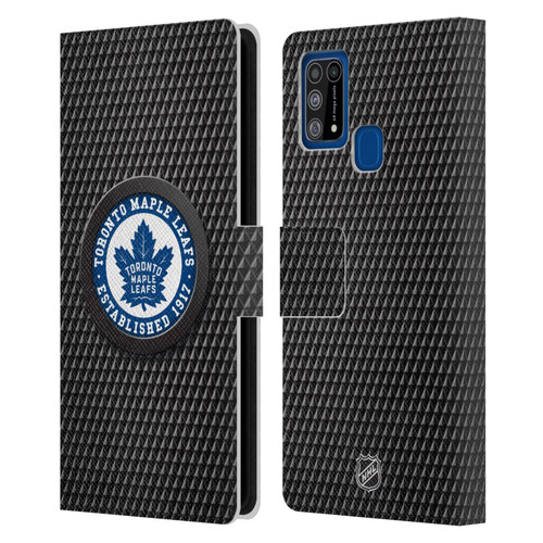 NHL Toronto Maple Leafs Puck Texture Leather Book Wallet Case Cover For Samsung Galaxy M31 (2020)