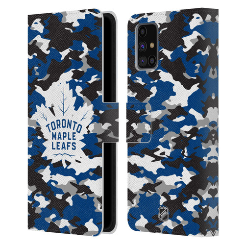 NHL Toronto Maple Leafs Camouflage Leather Book Wallet Case Cover For Samsung Galaxy M31s (2020)