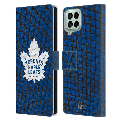 NHL Toronto Maple Leafs Net Pattern Leather Book Wallet Case Cover For Samsung Galaxy M33 (2022)