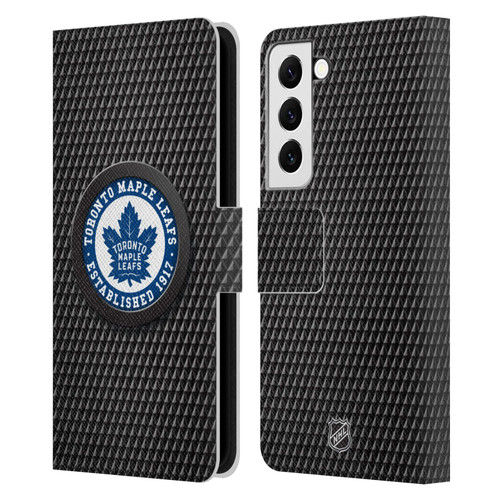 NHL Toronto Maple Leafs Puck Texture Leather Book Wallet Case Cover For Samsung Galaxy S22 5G