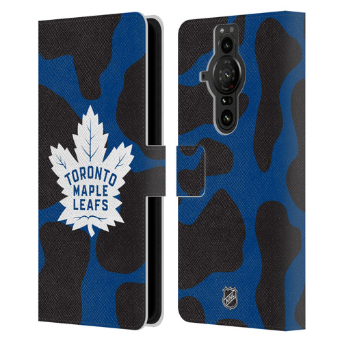NHL Toronto Maple Leafs Cow Pattern Leather Book Wallet Case Cover For Sony Xperia Pro-I