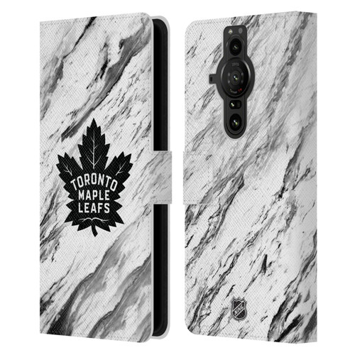 NHL Toronto Maple Leafs Marble Leather Book Wallet Case Cover For Sony Xperia Pro-I