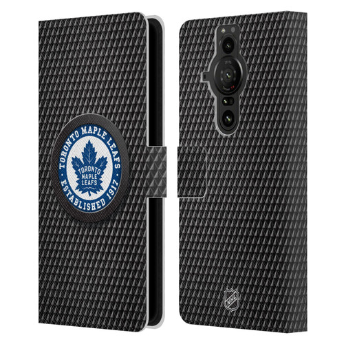 NHL Toronto Maple Leafs Puck Texture Leather Book Wallet Case Cover For Sony Xperia Pro-I