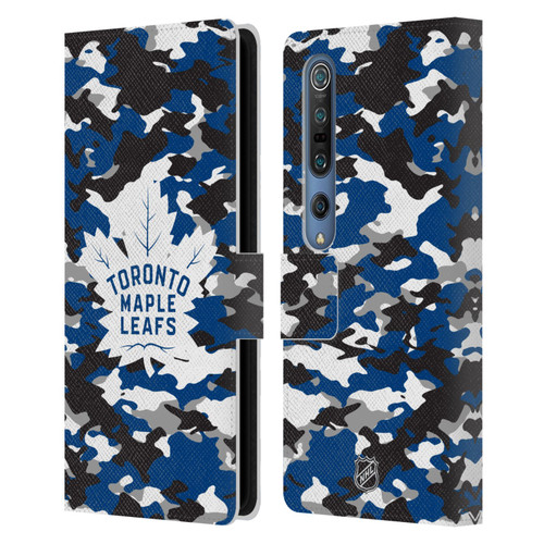 NHL Toronto Maple Leafs Camouflage Leather Book Wallet Case Cover For Xiaomi Mi 10 5G / Mi 10 Pro 5G