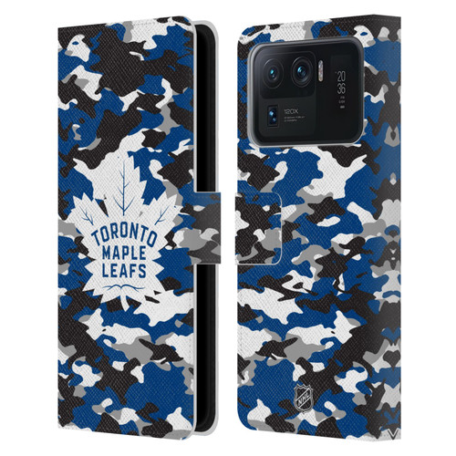 NHL Toronto Maple Leafs Camouflage Leather Book Wallet Case Cover For Xiaomi Mi 11 Ultra