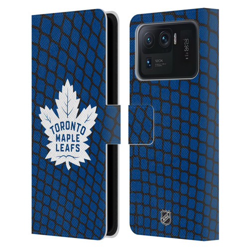 NHL Toronto Maple Leafs Net Pattern Leather Book Wallet Case Cover For Xiaomi Mi 11 Ultra