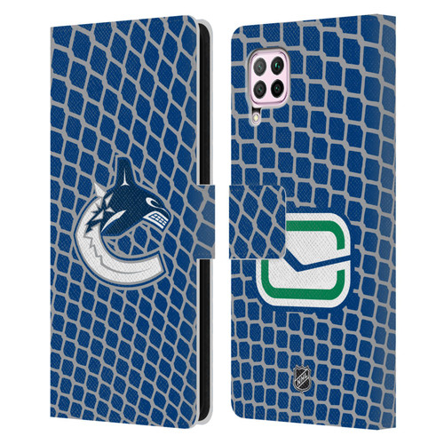 NHL Vancouver Canucks Net Pattern Leather Book Wallet Case Cover For Huawei Nova 6 SE / P40 Lite