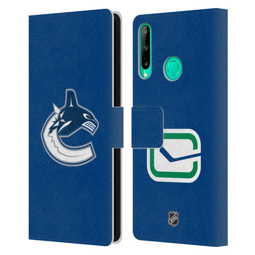 NHL Vancouver Canucks Plain Leather Book Wallet Case Cover For Huawei P40 lite E