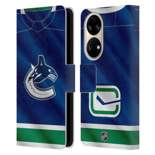 NHL Vancouver Canucks Jersey Leather Book Wallet Case Cover For Huawei P50