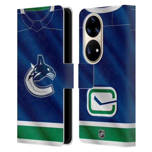 NHL Vancouver Canucks Jersey Leather Book Wallet Case Cover For Huawei P50 Pro