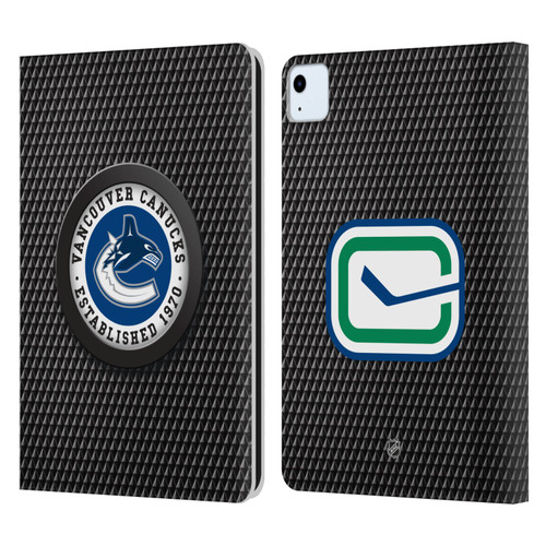 NHL Vancouver Canucks Puck Texture Leather Book Wallet Case Cover For Apple iPad Air 2020 / 2022