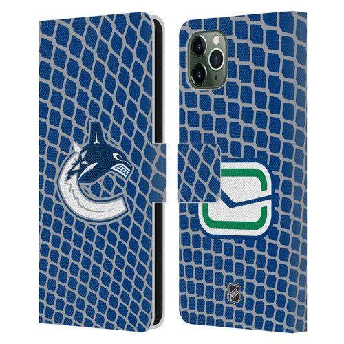NHL Vancouver Canucks Net Pattern Leather Book Wallet Case Cover For Apple iPhone 11 Pro Max