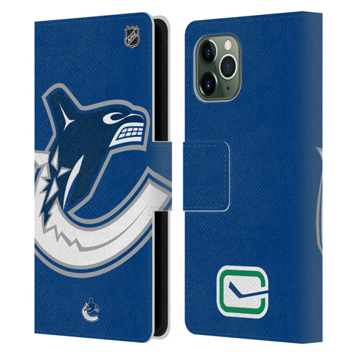 NHL Vancouver Canucks Oversized Leather Book Wallet Case Cover For Apple iPhone 11 Pro