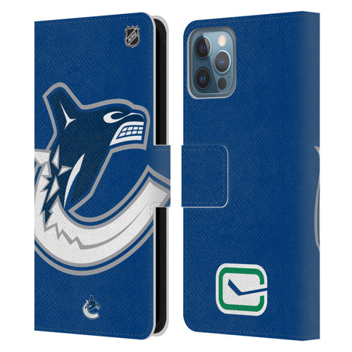 NHL Vancouver Canucks Oversized Leather Book Wallet Case Cover For Apple iPhone 12 / iPhone 12 Pro