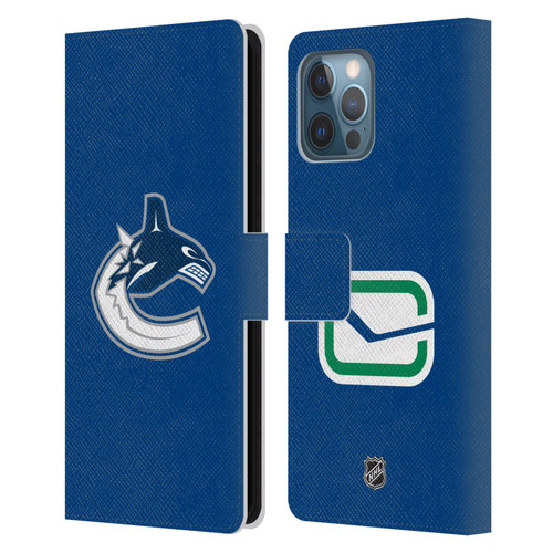 NHL Vancouver Canucks Plain Leather Book Wallet Case Cover For Apple iPhone 12 Pro Max