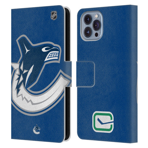 NHL Vancouver Canucks Oversized Leather Book Wallet Case Cover For Apple iPhone 14