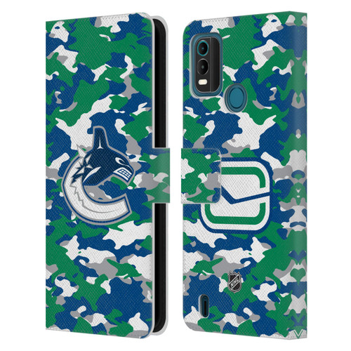 NHL Vancouver Canucks Camouflage Leather Book Wallet Case Cover For Nokia G11 Plus