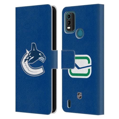 NHL Vancouver Canucks Plain Leather Book Wallet Case Cover For Nokia G11 Plus