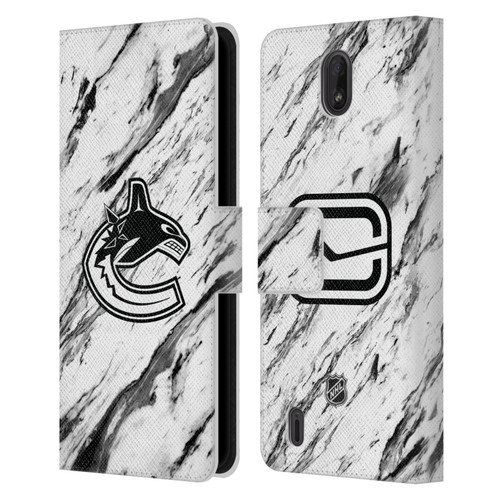 NHL Vancouver Canucks Marble Leather Book Wallet Case Cover For Nokia C01 Plus/C1 2nd Edition