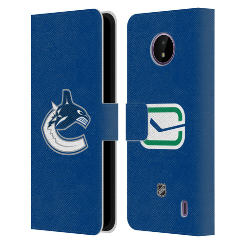 NHL Vancouver Canucks Plain Leather Book Wallet Case Cover For Nokia C10 / C20