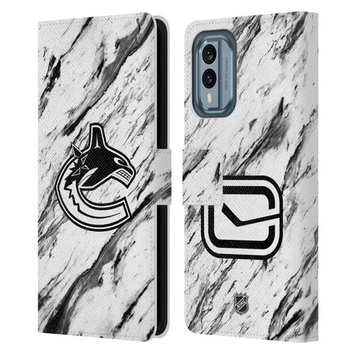 NHL Vancouver Canucks Marble Leather Book Wallet Case Cover For Nokia X30