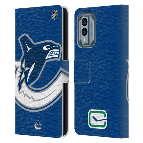 NHL Vancouver Canucks Oversized Leather Book Wallet Case Cover For Nokia X30