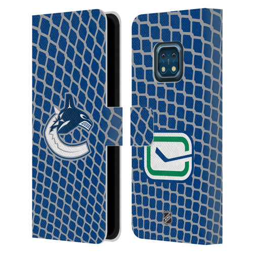 NHL Vancouver Canucks Net Pattern Leather Book Wallet Case Cover For Nokia XR20