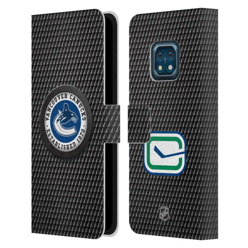 NHL Vancouver Canucks Puck Texture Leather Book Wallet Case Cover For Nokia XR20