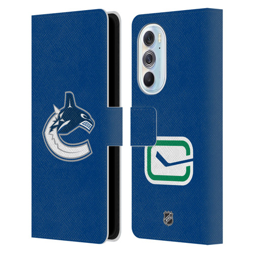 NHL Vancouver Canucks Plain Leather Book Wallet Case Cover For Motorola Edge X30