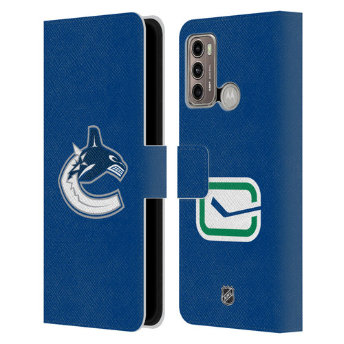 NHL Vancouver Canucks Plain Leather Book Wallet Case Cover For Motorola Moto G60 / Moto G40 Fusion