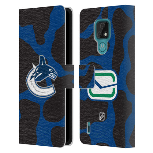 NHL Vancouver Canucks Cow Pattern Leather Book Wallet Case Cover For Motorola Moto E7