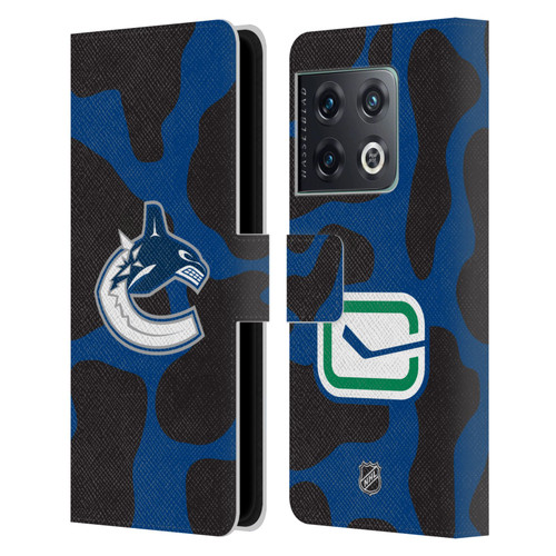 NHL Vancouver Canucks Cow Pattern Leather Book Wallet Case Cover For OnePlus 10 Pro