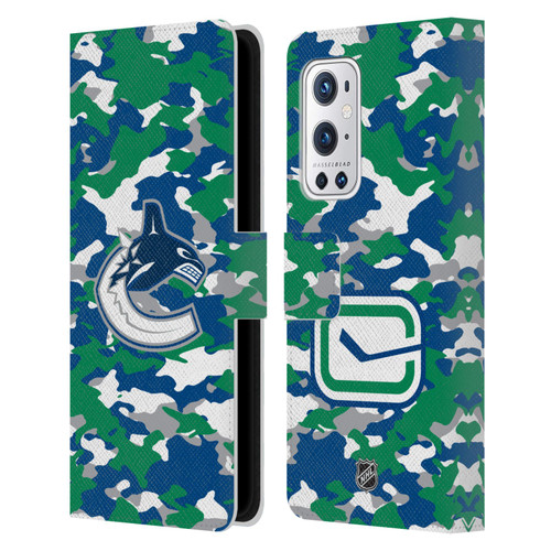 NHL Vancouver Canucks Camouflage Leather Book Wallet Case Cover For OnePlus 9 Pro