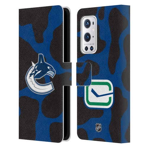 NHL Vancouver Canucks Cow Pattern Leather Book Wallet Case Cover For OnePlus 9 Pro