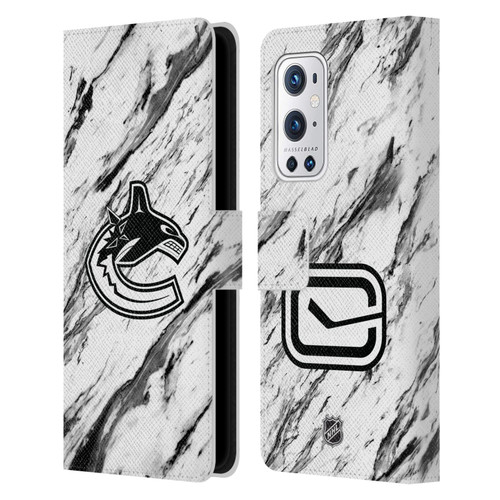 NHL Vancouver Canucks Marble Leather Book Wallet Case Cover For OnePlus 9 Pro